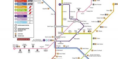 Kvala lumpūras lengvųjų geležinkelių žemėlapis