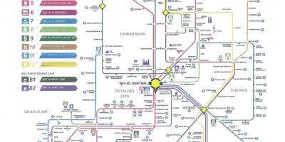 Kvala lumpūras tranzito geležinkelių žemėlapis