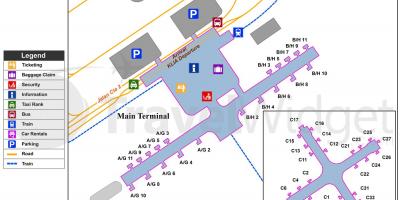 Kvala lumpūras oro uosto pagrindinis terminalas žemėlapyje