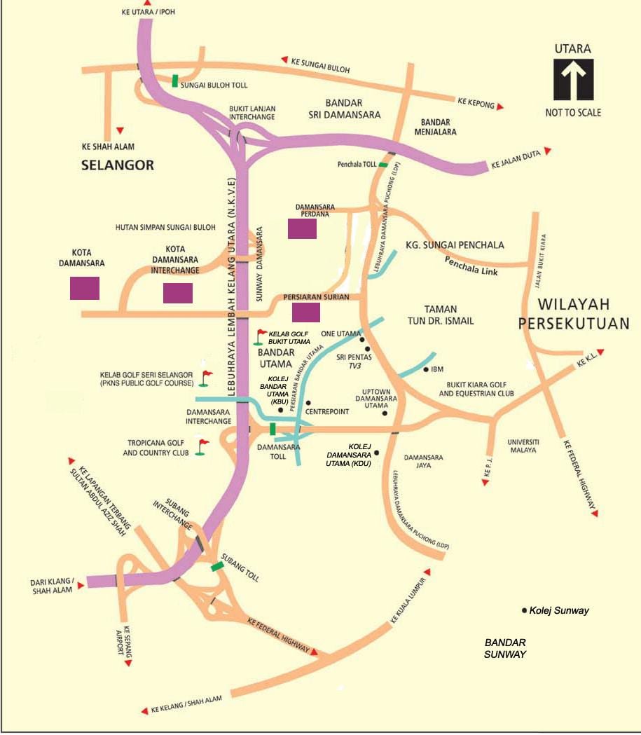 damansara žemėlapis kvala lumpūras