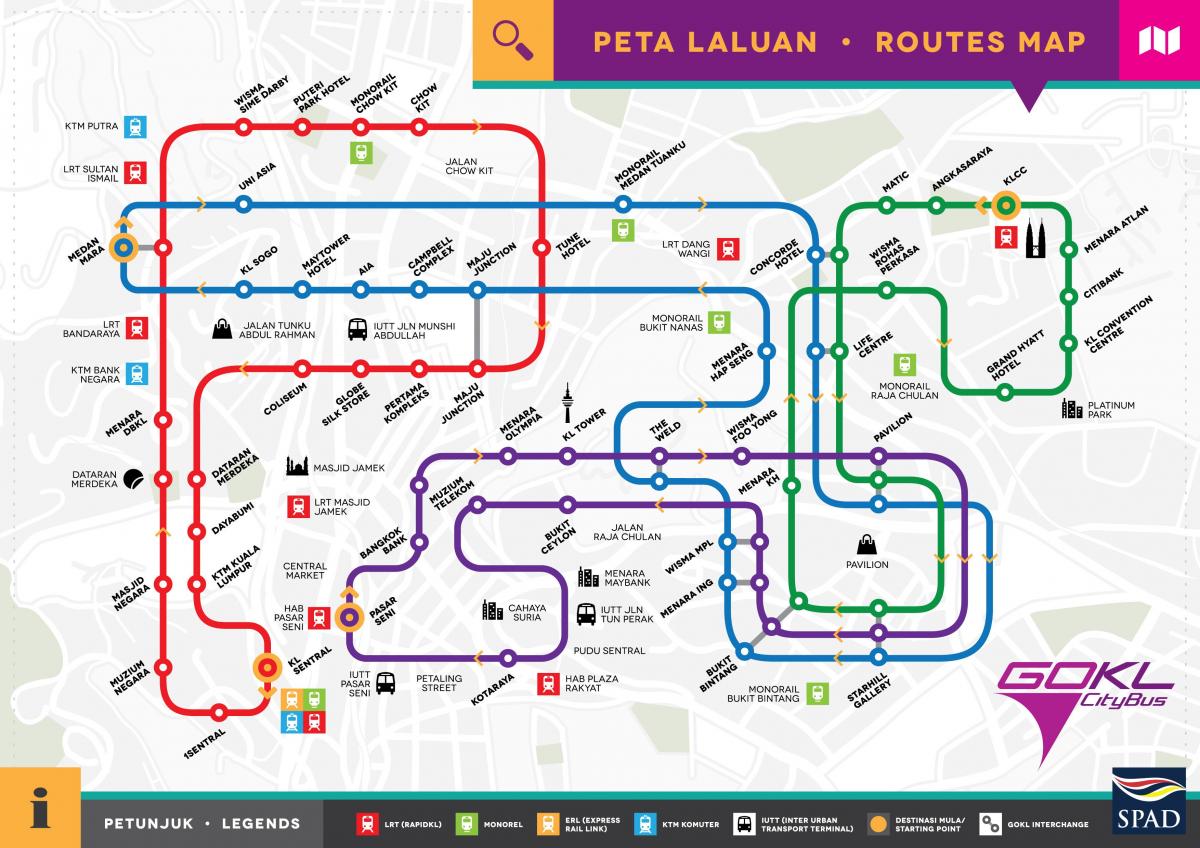 eikite kl miesto autobusų maršrutų žemėlapis