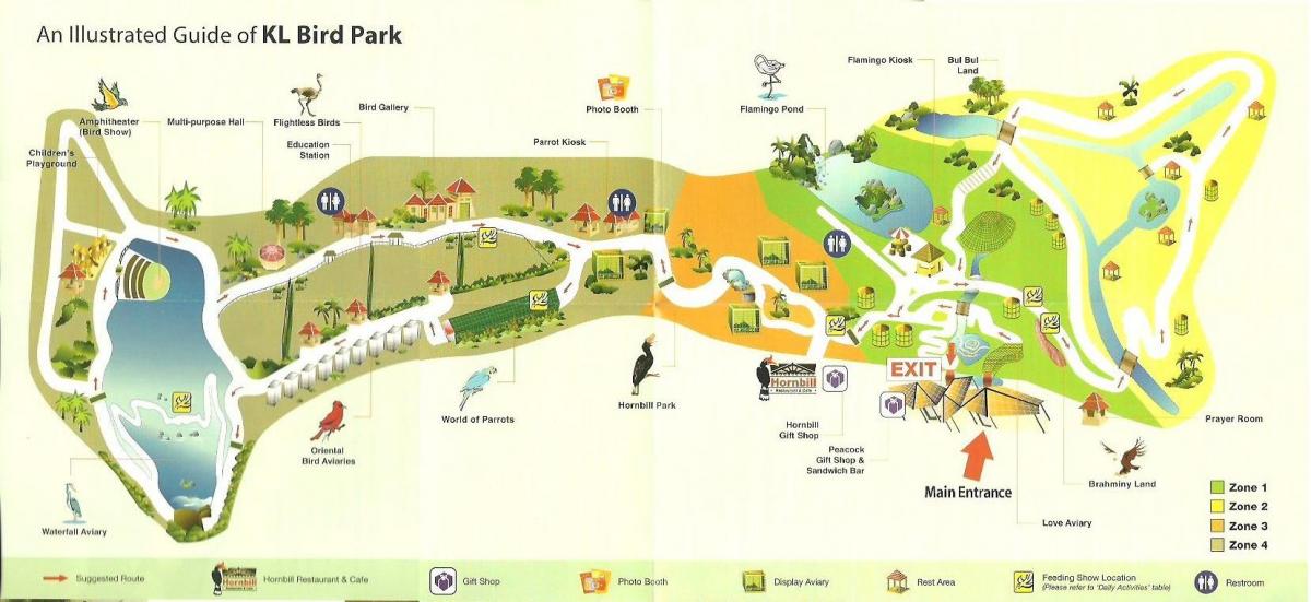 kuala lumpūro paukščių parkas žemėlapyje