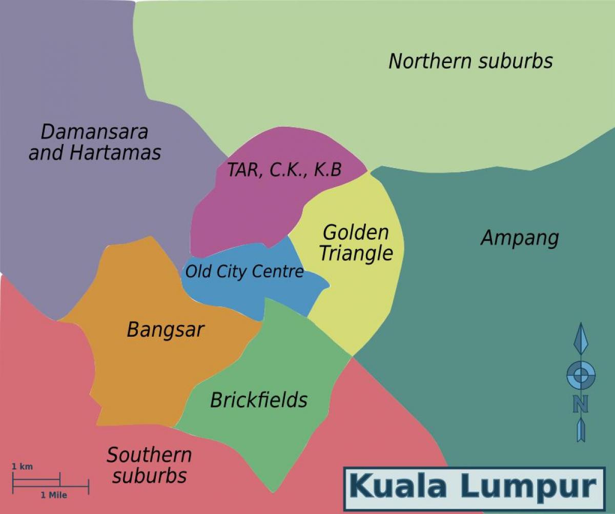 kvala lumpūras rajono žemėlapis