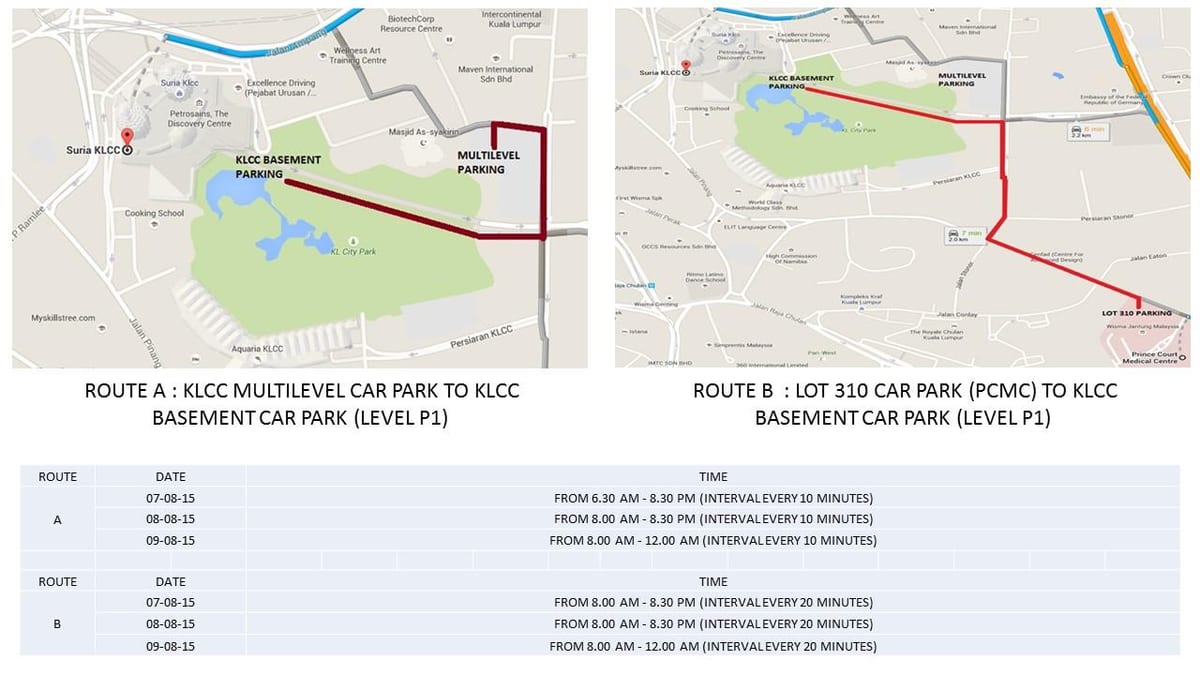 Žemėlapis klcc automobilių stovėjimo aikštelė