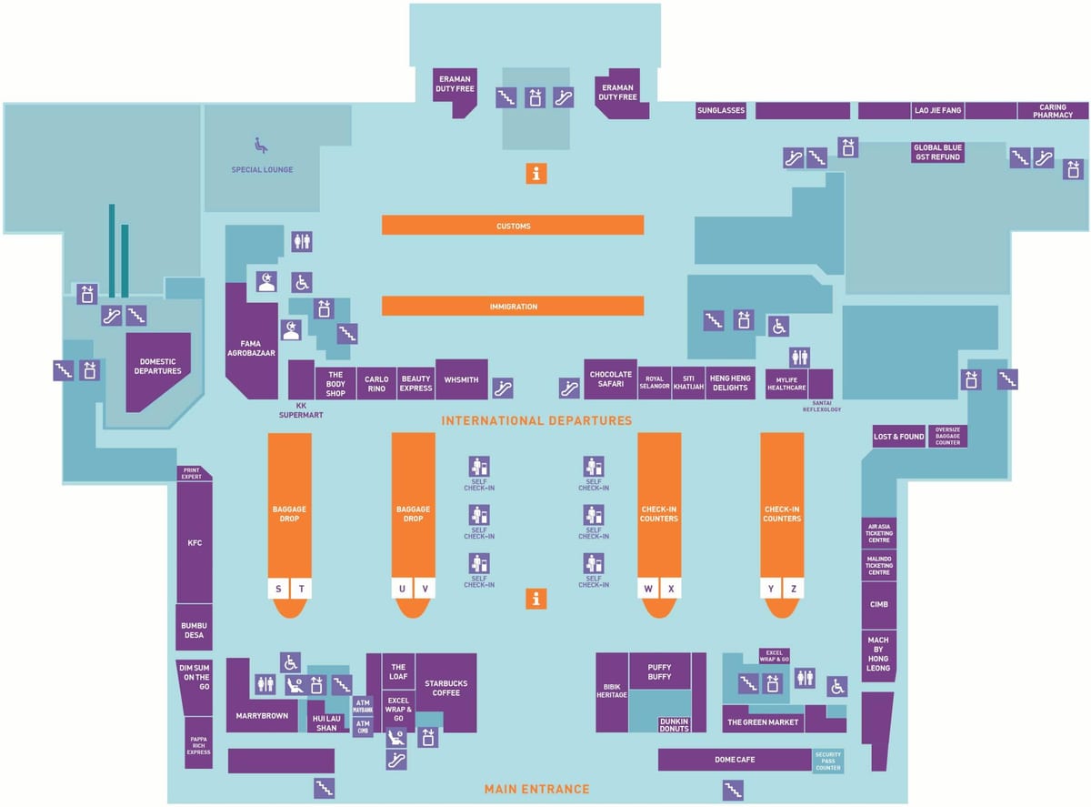 klia tarptautinės atvykimo salėje žemėlapyje