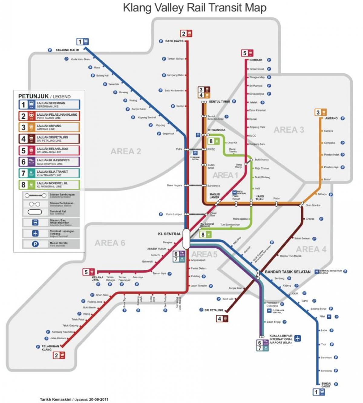 Žemėlapis iš kvala lumpūro oro uosto traukinys