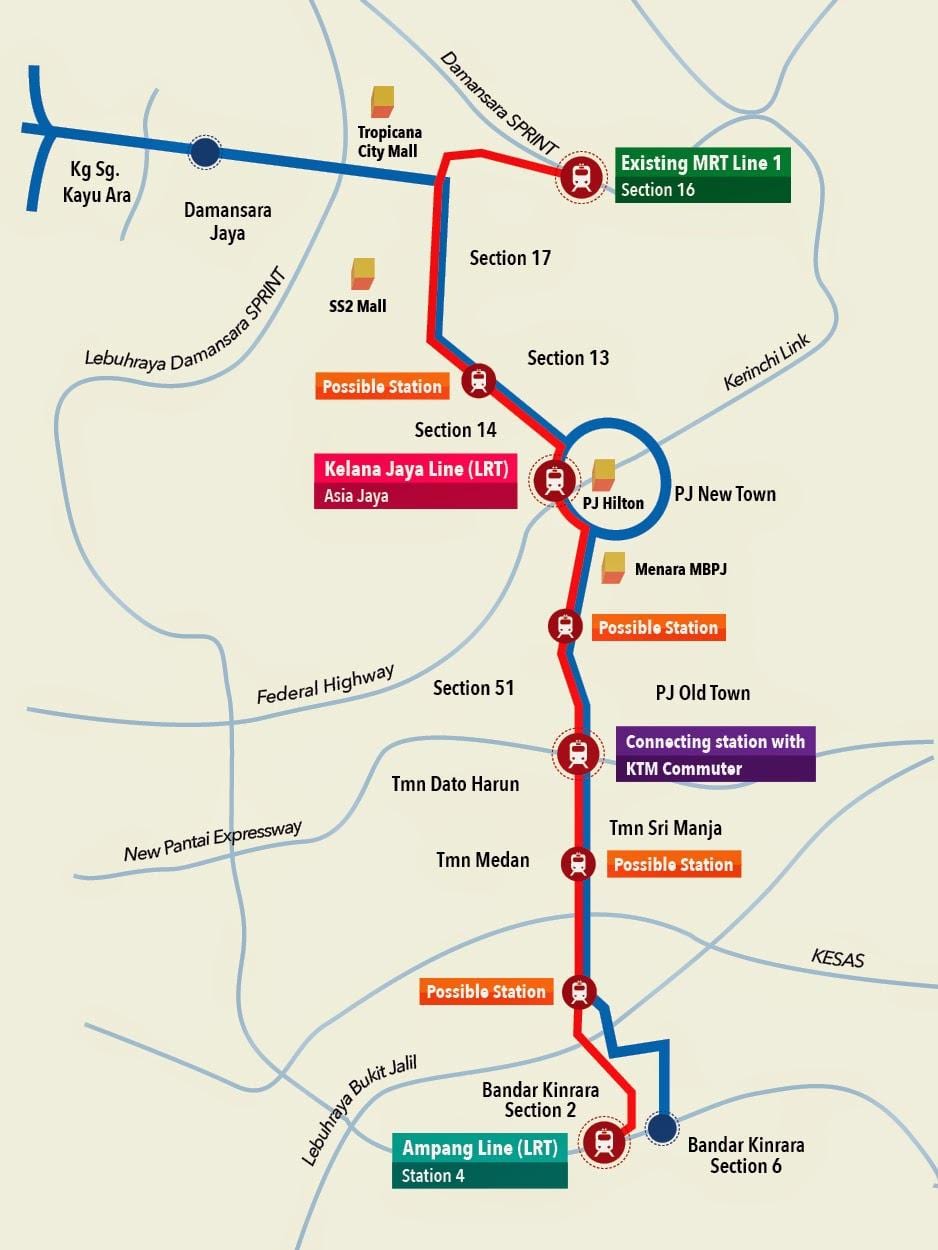 kelana jaya lrt stotis map