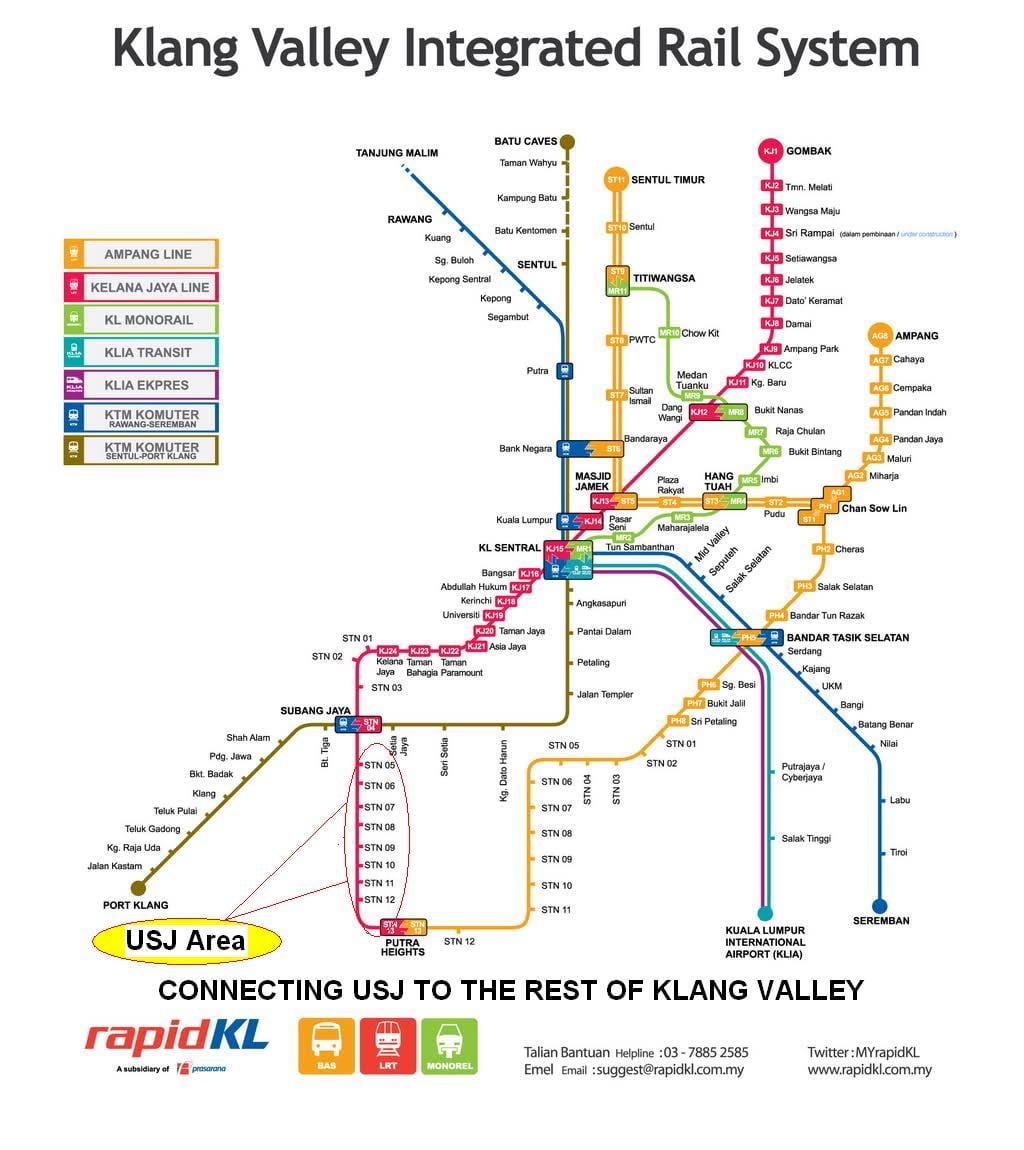 subang jaya lrt maršruto žemėlapį