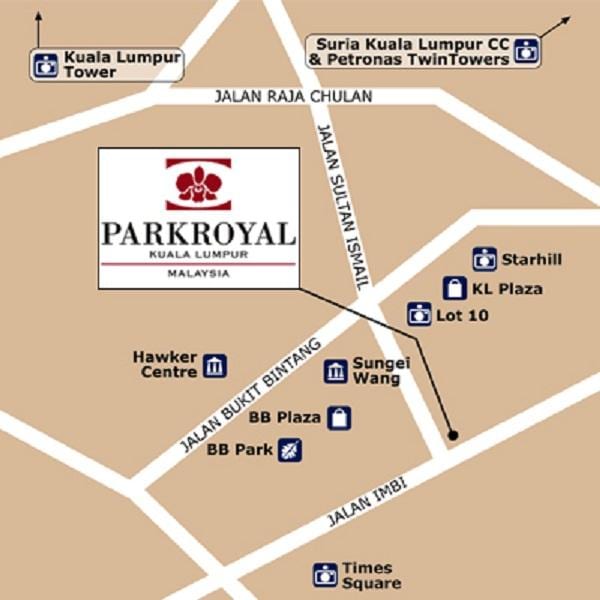 Žemėlapis parkroyal kuala lumpur