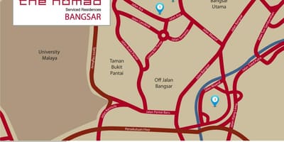 Bangsar kvala lumpūras žemėlapyje