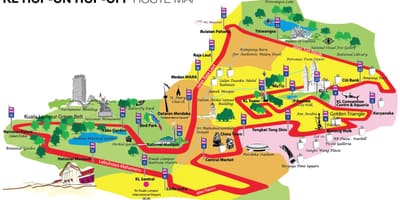 Kl-hop on hop off autobusą žemėlapyje