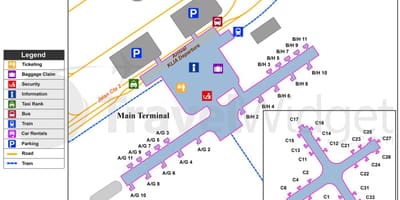Kl tarptautinis oro uostas map