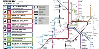 Viešojo transporto žemėlapis kvala lumpūras