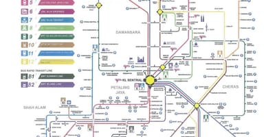 Kvala lumpūras tranzito geležinkelių žemėlapis