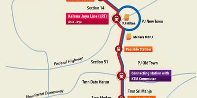 Kelana jaya lrt stotis map