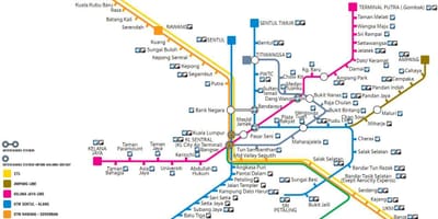 Viešojo transporto žemėlapis, malaizija