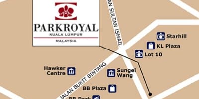 Žemėlapis parkroyal kuala lumpur